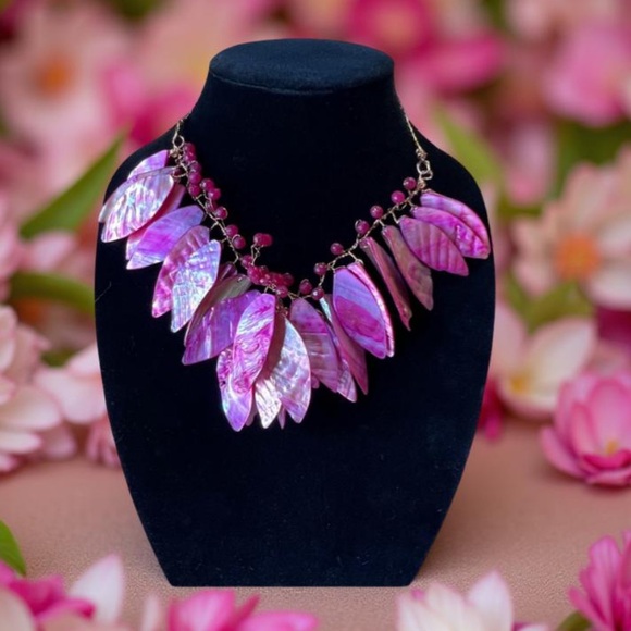 Hand crafted different shades with semi precious beads wire necklace  OOAK NWT - Picture 10 of 12